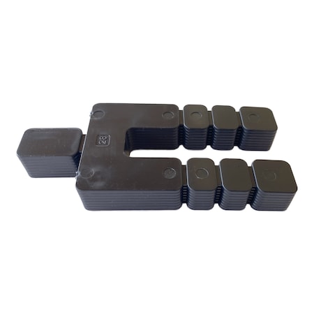 Glazelock 1/16", 4 3/16"L x 1 7/8"W 5/8" Snap-off Plastic Shims Black 1" Stack 70stacks/1120pc/box MS02